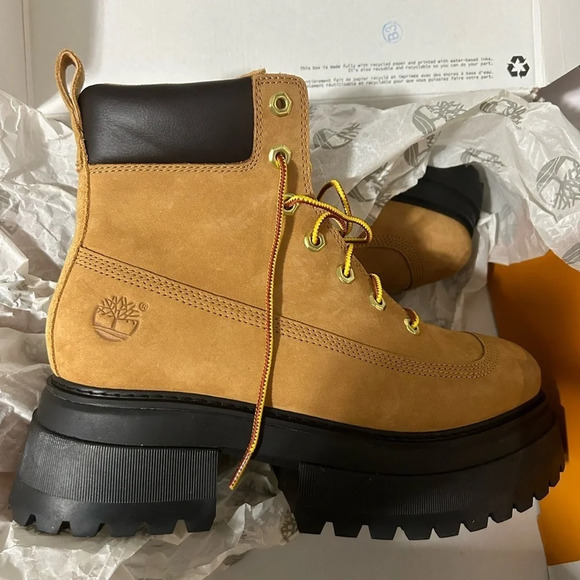 Timberland Sky 6 inch Lace Up Boots Leather Wheat Nubuck NEW NWT​​ - Picture 7 of 11